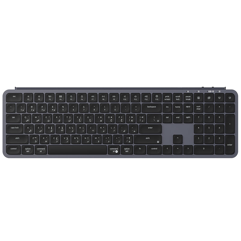 Keychron B6 Pro Full-Size Ultra-Slim Wireless ZMK Custom Keyboard for Windows & Mac, English/Arabic - Space Grey Keychron B6 Pro Full-Size Ultra-Slim Wireless ZMK Custom Keyboard for Windows & Mac, English/Arabic - Space Grey